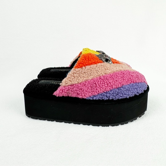 Kurt Geiger Multicolor Fuzzy Platform Flip Flops